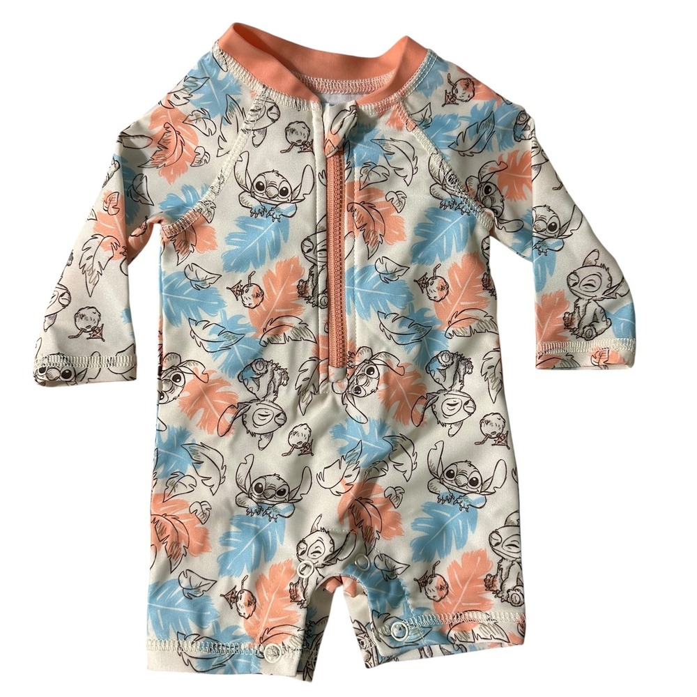 Disney Kids Swim One Piece - Cream, Blue, and Orange